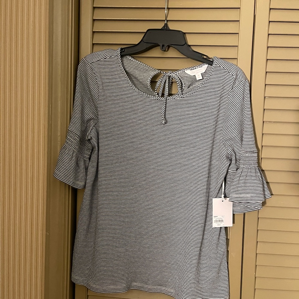 Striped Black and White Women's Top